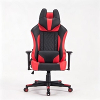 Chaise de jeu ergonomique pivotante de style racing pour la maison, le bureau ou le dortoir, avec dossier inclinable et réglable, vérin à gaz 3 positions (PU PVC)