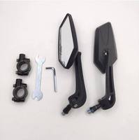 KOSO Neue Universelle Motorrad-Rückspiegel Ersatz-Set mit Fünfeckigem Skelett-Design und Kugelgelenk für Lenker