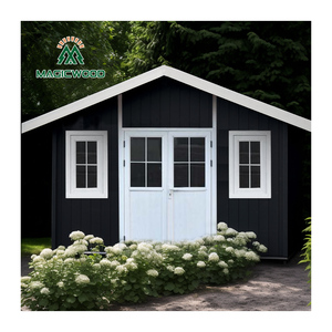 Hot selling wood grain hard wearing villa hotel wood plastic composite shed house tool kit storage house