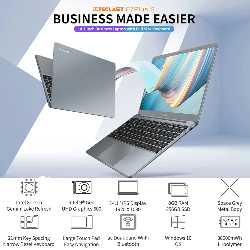 Teclast F7 Plus 2 - 14 Inch Intel Gemini Lake N4120 Notebook, 8GB