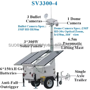 Hệ thống giám sát an ninh bằng camera di động trên xe kéo năng lượng mặt trời, xe kéo năng lượng mặt trời dùng cho ngoài trời - Product Image 4