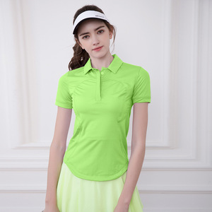 Camisetas Polo de Manga Corta a Rayas para Mujer, Transpirables, de Secado Rápido, Ligeras, de Spandex/Poliéster, Asimétricas, para Gimnasio y Actividades al Aire Libre, Venta al Por Mayor - Product Image 6