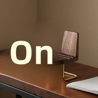 CJH Creative Cute Style Business Gift Desktop Ornament Solid Wood Brass Phone Stand Tablet Holder Small Stool Chair