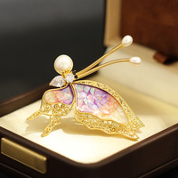 TIANSHE Broches de créateur papillon vintage de luxe en laiton, élégantes, accessoires de personnalité en gros, épingles de costume pour femmes