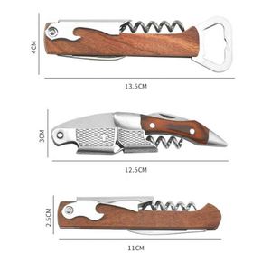 Wholesale Custom Logo Manual Rose Wood Waiters Wine <b>Bottle</b> Opener Professional Stainless Steel Corkscrews - Product Image 2