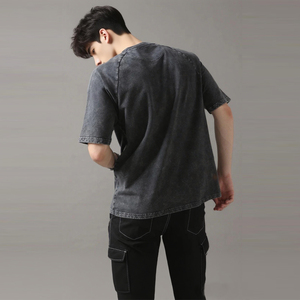 Tùy Chỉnh Yunya Hl010 Người Đàn Ông Của 300gsm Nặng Axit Rửa T-Shirt Cổ Điển In 100% Bông Thả Vai Quá Khổ Phù Hợp Dệt Kim - Product Image 2