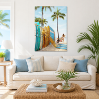 Fournisseur de toiles murales HD sur le thème des planches de surf, imprimés de plage tropicale, articles de décoration pour la chambre