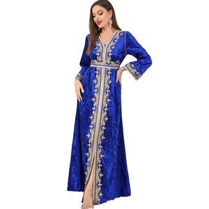 Elegant Oman Ladies Dress - Floor-Length Satin Abaya - Long Sleeve