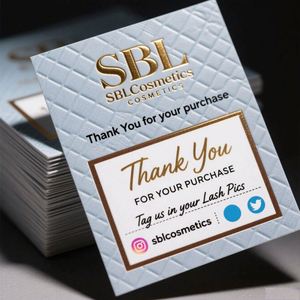Tarjetas de Agradecimiento Personalizadas para Bodas/Cumpleaños, Tarjetas de Visita, Diseño de Cartas en Papel, Tamaño y Forma Personalizados, Impresión en Lámina Dorada - Product Image 4