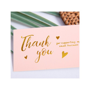 Biglietti di Ringraziamento Personalizzati di Alta Qualità, 350GSM, Stampa Logo in Lamina Dorata su Carta Nera, per Supportare la Mia Piccola Impresa - Product Image 4