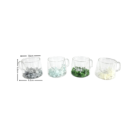 Mug à boisson floral avec poignée transparente, fleurs séchées intégrées, tasse en verre borosilicate pour la maison, le bureau, le café, nouvelle arrivée, cadeau