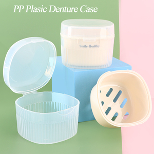 SUNSHING Dental Retainer Case with <b>Mirror</b> Magnetic Denture Box Orthodontic Mouth Guard Case False Teeth Storage Container - Product Image 4