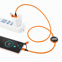 Câble de charge LED lumineux 4-en-1 haut de gamme PD 60W USB vers Type-C Micro tressé multi-données avec logo personnalisé – Cadeau d'entreprise