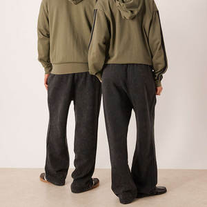 Pantalon de jogging décontracté en molleton de coton et polyester YUCE, couleur charbon de bois, coupe droite, pour homme, avec taille élastique - Product Image 3