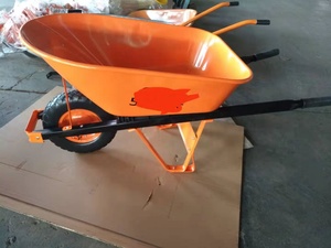 Carretilla de Metal de una sola rueda de 110L con carro de mano de madera Carretilla de tolva de plástico duradero para sitios de construcción Carretilla de jardín - Product Image 4