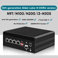 Routeur pare-feu X4J I3 N305 N100, mini PC silencieux sans ventilateur, 4*i226-V 2.5G, DDR4 PCIe3.0x4 MSATA 2*HD+DP, PfSense OPNsense Box