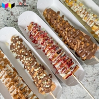 Bandeja de Papel para Hot Dogs con Forma de Barco, Material de Grado Alimenticio Desechable, Precio de Fábrica, Logotipo Personalizado, Dimensiones Personalizadas