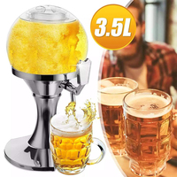 Dispenser Minuman Bulat Bergaya Perak 3.5L dari Produsen, Menara Bir, Server Minuman Globe, Perlengkapan Bar, Perlengkapan Pesta