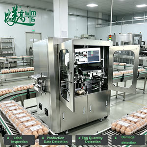 Machine intégrée de détection d'étiquettes d'œufs par IA avec inspection visuelle pour le rejet des défauts d'étiquettes sur les cartons et les coquilles pour la production d'emballages - Product Image 1