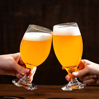 Verres à bière artisanale en gros, verres à bière belge en forme de tulipe à tige courte, transparents, pour la dégustation, gobelets pour hôtel, bar, restaurant, fête
