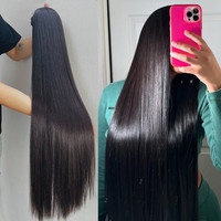 Paquets de cheveux cuticule droits indiens malaisiens 32 34 36 38, 100% 10A, cheveux humains péruviens vierges brésiliens longs de 40 pouces