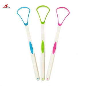 HQ Mixed Proc Discount Colorful Wide Silicone <b>Rubber</b> Head and Plastic Tongue Scraper for Effective Tongue Cleaning - Product Image 1