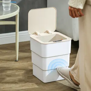 foldable Collapsible Sensor Trash Bin trash can with odor filter touchless