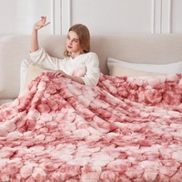 Nouvelle arrivée : Couverture en peluche Bubble Bunny pour l'hiver, antistatique, unie et tie-dye, épaisse et chaude, pour canapé, chambre et maison