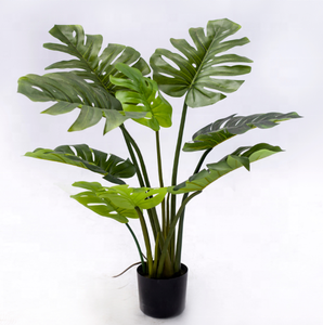 Nataural-árbol artificial de plástico con 10 hojas, 60cm de altura, hojas de monstera en maceta - Product Image 5