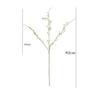 YL Künstliche Pflanzen Grünpflanzen für Heim- und Hochzeitsdekoration Plastik-Simulation Silberweidenzweige mit Früchten Getrocknete Blumen