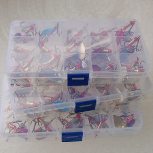 Leurres de pêche artificiels en métal dur pour l'eau salée, cuillère à paillettes, pour bar, spinnerbait, avec boîte, 30 pièces, Offre Spéciale - Product Image 2