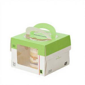 Caja de Pastel de Cumpleaños Personalizada, Caja de Embalaje de Pastel Redonda con Ventana y Asa, de <span class=keywords><strong>Cart</strong></span>ón de Grado Alimenticio - Product Image 3