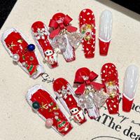 Haute qualité 10 pièces/ensemble luxe à la main presse sur les ongles longue amande oeil de chat brillant presse sur les ongles ongles en gros