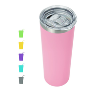 Gobelet isotherme en acier inoxydable de 20 oz, gobelet de voyage sous vide en vrac avec paille et brosse en acier inoxydable, gobelet à café avec revêtement en poudre, cadeau