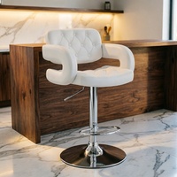 Chaise de bar en cuir PU de luxe au design nordique moderne avec certification CE européenne pour hôtel, appartement, bar à domicile