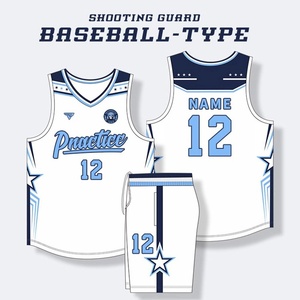 Tenues de basketball personnalisées américaines pour femmes et hommes, ensembles de maillots à manches courtes 100 % polyester antibactérien pour les sports universitaires - Product Image 2