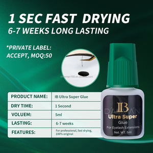 Pegamento I-Beauty <span class=keywords><strong>Ultra</strong></span> Super Glue 5ml Personalizable para Extensiones de Pestañas Individuales de Secado Rápido Tapa Verde Pegamento para Pestañas IB Marca Privada OEM ODM - Product Image 2