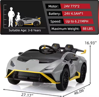 Voiture électrique pour enfants Lamborghini Huracan STO 24 volts avec télécommande, voiture à drift pour enfants Lamborghini