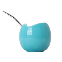 Tasse Mate en céramique kaki 250ml de haute qualité avec logo personnalisé en paille inoxydable à la recherche de saveurs authentiques expériences uniques