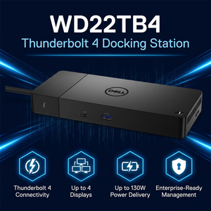 WD22TB4 Thunderbolt 4 Type C ドッキングステーション 180W モジュラー 4K 5K クアッドディスプレイ XPS/Latitude ノートパソコン対応 在庫あり - Product Image 1