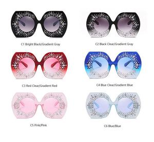 Lunettes de soleil tendance 2020, logo personnalisé, surdimensionnées, monture large, carrées, pour femmes, avec strass - Product Image 6