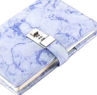 Carnet d'écriture de journal A5 motif marbre 100 feuilles de journaux personnels en cuir serrure à combinaison fantaisie PU planificateur cadeaux secrets pour