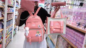 Korean Style Large Capacity Canvas <strong>Backpack</strong> <strong>for</strong> <strong>Women</strong> Five Piece Set Polyester Waterproof Letter <strong>for</strong> Students College Life - Product Image 3