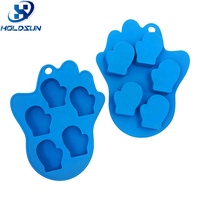 Moule en silicone 5 cavités personnalisé pour décorations de gâteaux, style Noël, Père Noël, palmier, pour bonbons, chocolats et glaçons, idéal pour la pâtisserie des fêtes