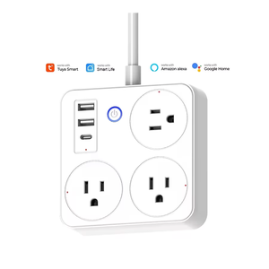 Enchufe <span class=keywords><strong>Inteligente</strong></span> WiFi/Zigbee DUOMEI con Puerto Tipo-C IP54, Control Remoto por Aplicación Tuya, 10A, Compatible con Google Alexa - Product Image 1