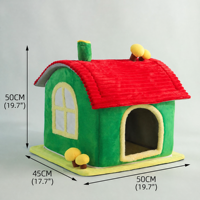 Nouvelles maisons/lits pour animaux de compagnie en peluche sur le thème de Noël pour chats, lavables toute l'année, motif uni, pour salon, vente en gros disponible