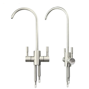 Grifo de acero inoxidable 100% 304 1/4 ", 3/8" Fregadero de carbono manual Grifo de filtro de agua RO de ósmosis inversa con cuello largo y varilla - Product Image 2