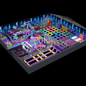 Équipement de terrain de jeu intérieur pour enfants avec trampoline, fabriqué par un professionnel en gros pour centres commerciaux - Product Image 1