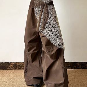 กางเกงจ็อกเกอร์ผู้หญิงสไตล์เกาหลีเอวสูงทรงขากว้างแบบม็อปสำหรับการค้าต่างประเทศ - Product Image 3