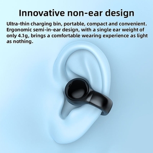 Casque <span class=keywords><strong>audio</strong></span> sans fil à conduction osseuse à clipser, équipement <span class=keywords><strong>audio</strong></span>, oreille ouverte, stéréo sport, clip d'oreille avec micro, écouteurs - Product Image 3